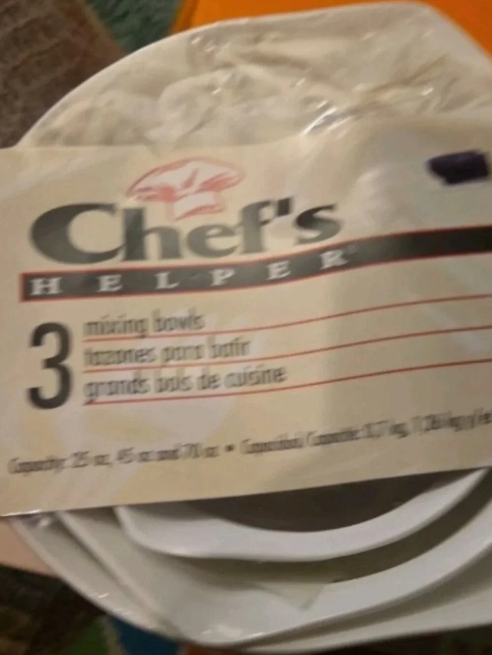 New Chefs Helper 3 Bowl Set Plastic White